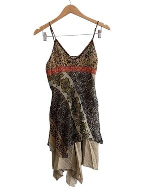 Funky People Y2K Camisole Asymmetrical Embellished Boho Slip Dress